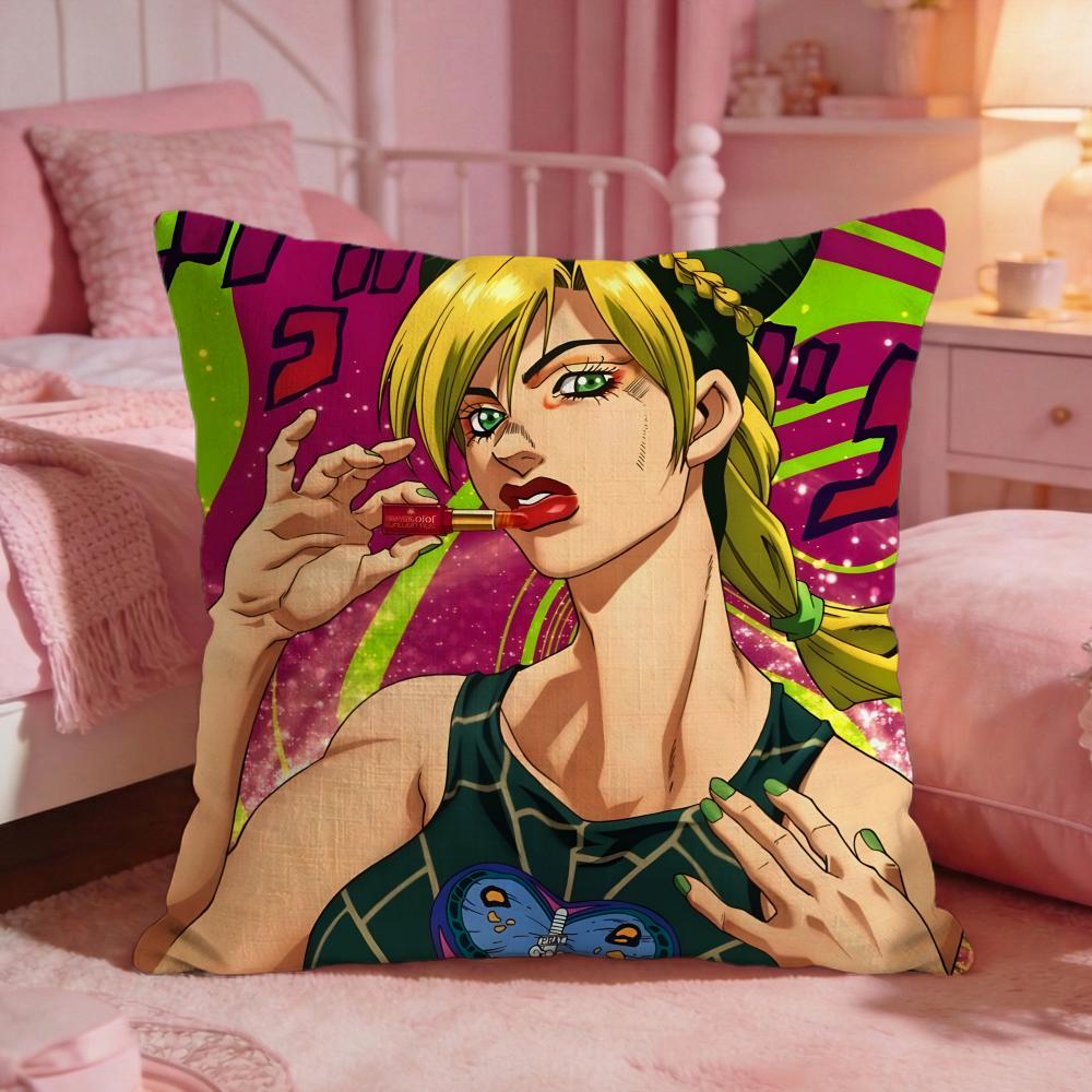 jJoJo Bizarre Adventure Cushion Cover Premium Comfort Reversible Pillow Cove Two in One Design for Any Room Car Interior