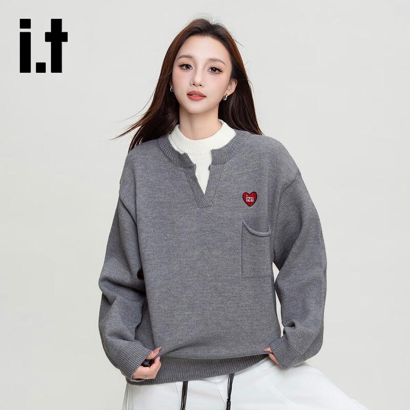 

Женский вязаный свитер izzue с круглым вырезом и эффектом двухслойности XL