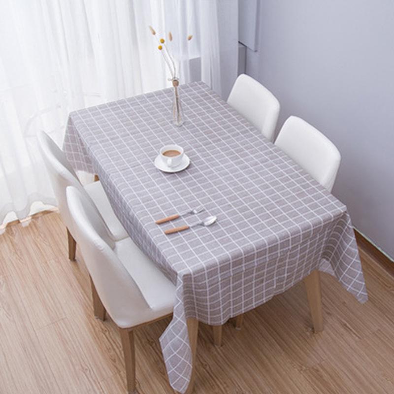 Home Tablecloth, Anti-scalding, Waterproof, Oil-proof, No-wash PVC Plaid Coffee Table Table Mat, Dormitory Tablecloth