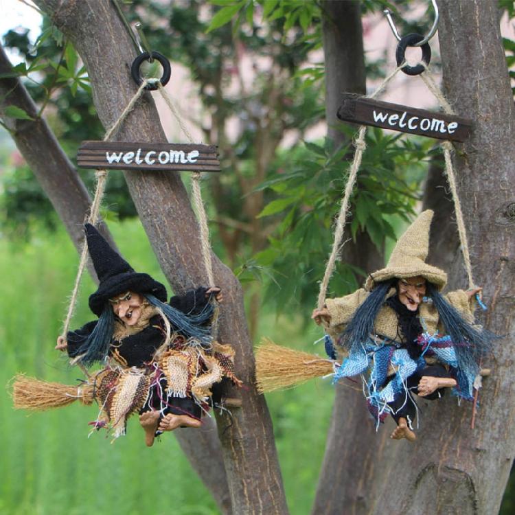 Desk Sculpture Toy High Quality Plastic Made Decorations Cute Hanging Witch