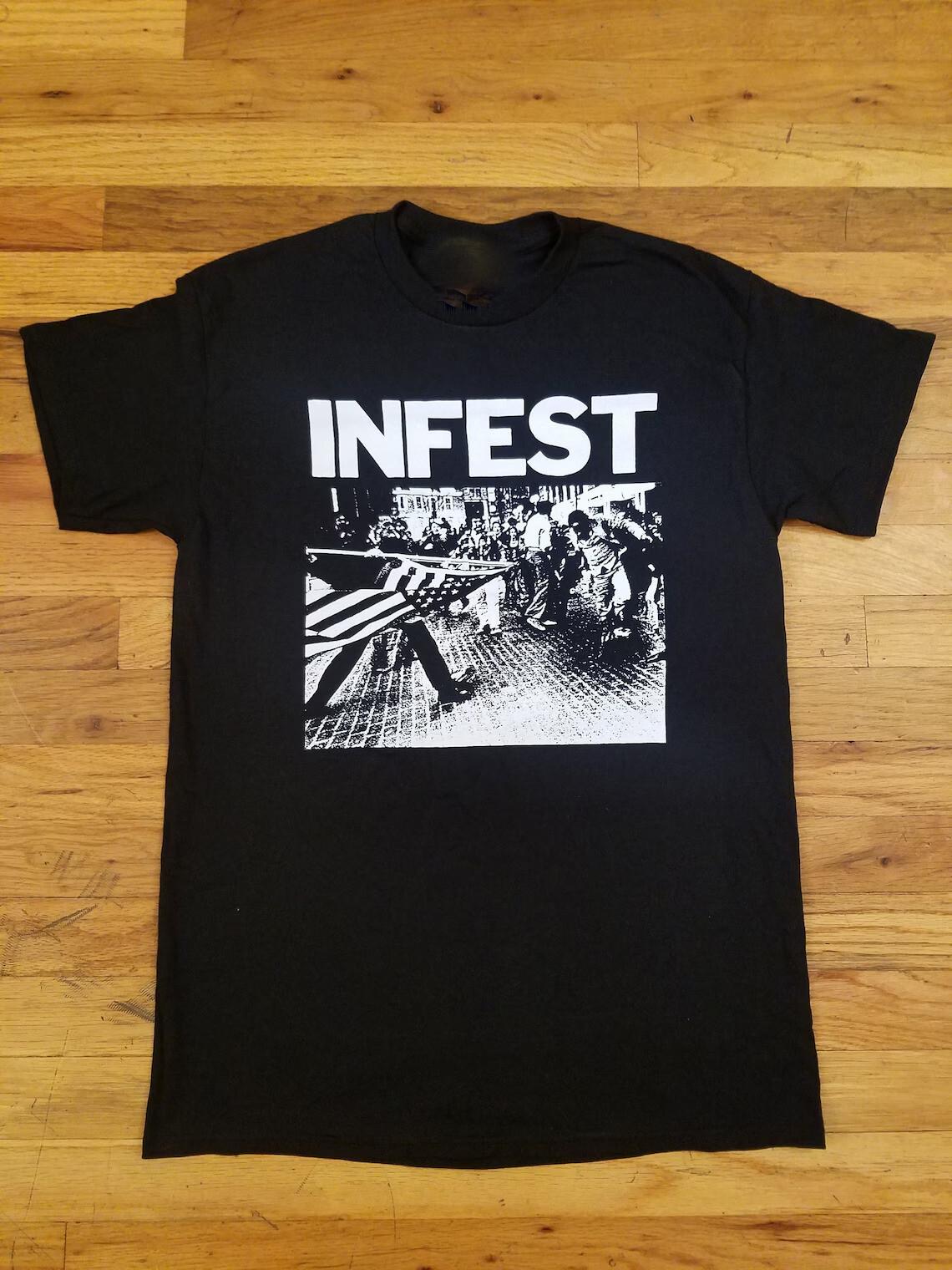 Collection Infest Band Short Sleeve T-shirt Full Size S5XL XXL