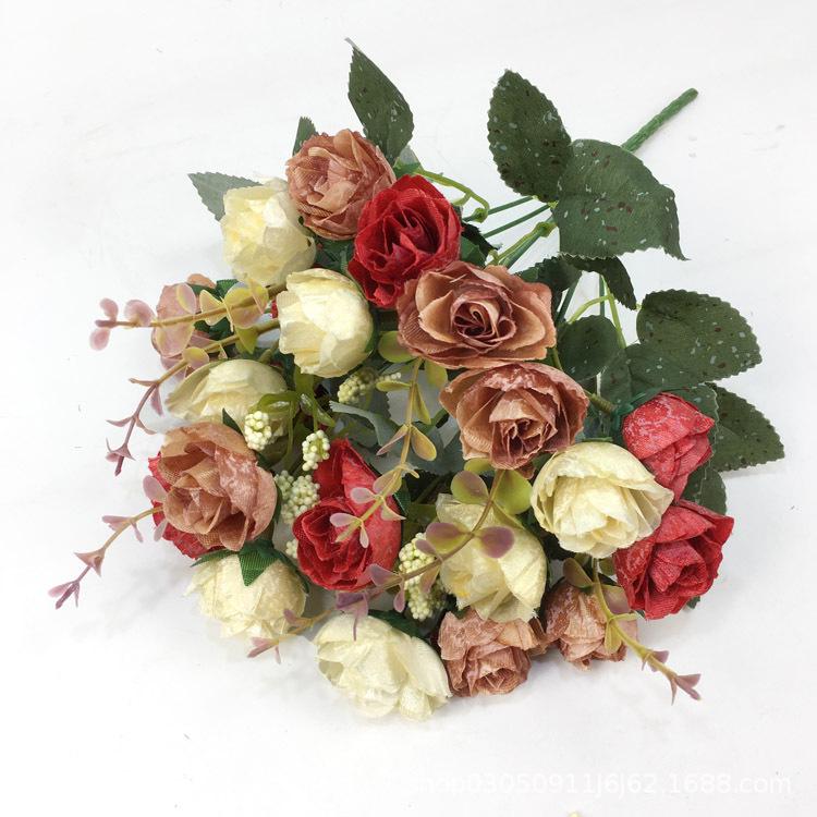 

21 Artificial Rose Heads for Wedding, Home, Photography, Dining or Coffee Table Decoration, and Photo Props червоний