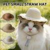 Pet Headwear Sun Protection Pet Straw Hat Lightweight Mini Size Pet Sun Hat Breathable Decorative Dog Hat Pet Decoration