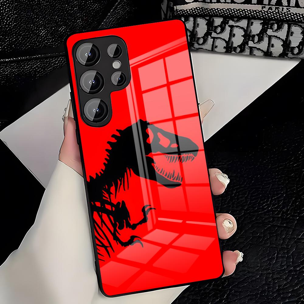 J-Jurassic Park Dinosaur Phone Case For Samsung S26 S25 Plus S20 S20 Plus S22 Ultra S23 FE S21 Plus S21 Ultra Glass Cover