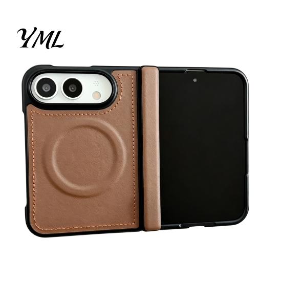 Scratch Resistant Leather Case Magnetic for IPhone 18, Faux Phone Cover with Hinge Protective Protection, Full Body Shockproof 18 Fold Lightweight