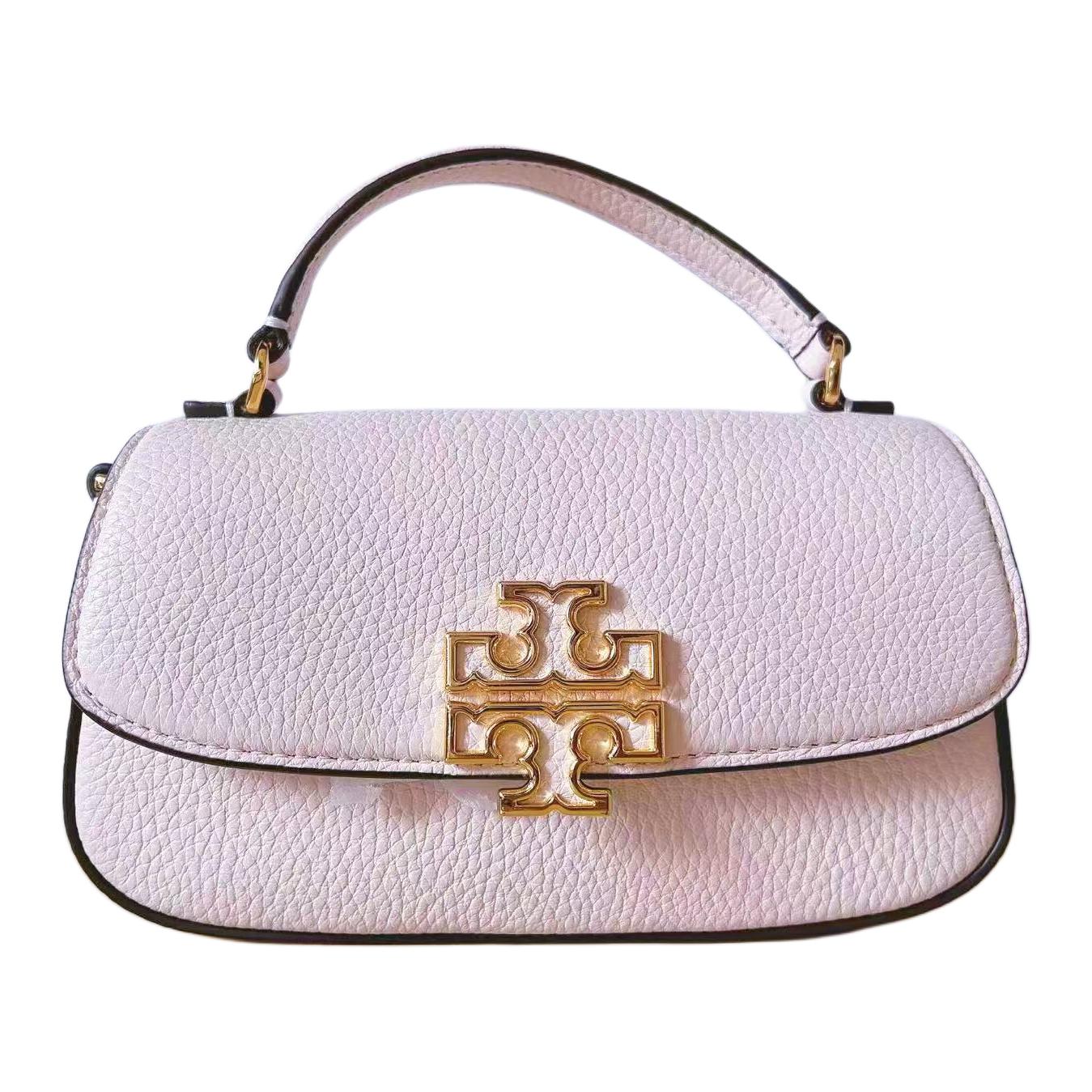 Tory Burch Britten Logo Crossbody Bag Leather Handbag Women bags Pink 149645-650 Basic Set (Bag+Dust Bag)