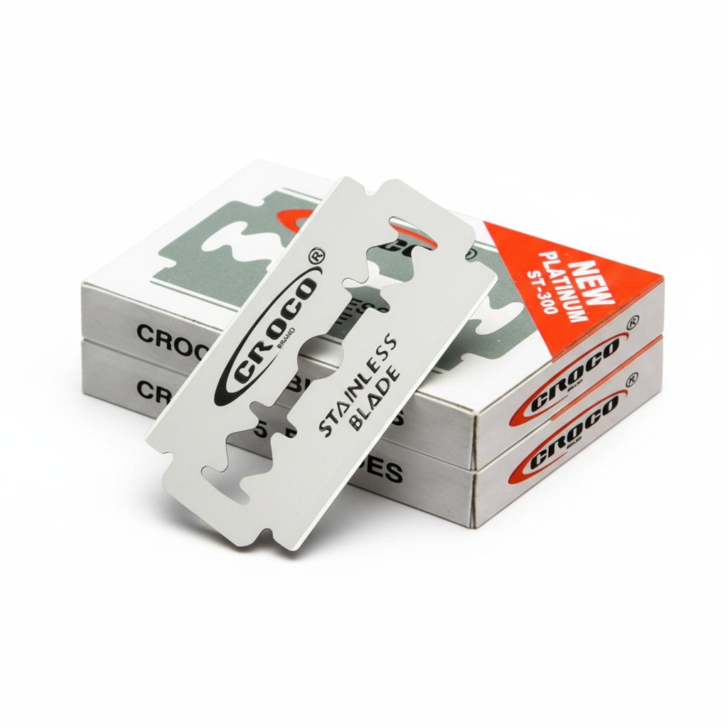 Croco Razor Blade Set 10pcs Durable Precision Barber Razor Blades for Shaving Traditional Blades