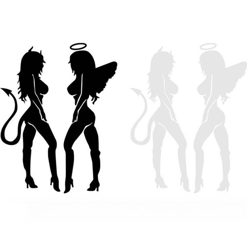 Car Sticker Vehicle Reflective Auto Personality Styling Angel Beauty Devil Sexy Girls for Car Trunk Decoration Motorcycle Decal