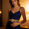 Blingbling Waist Belt Stylish Carved Floral Waist Chain Belt Elaborate Chain Belly Chain for Wedding Waist Chain
