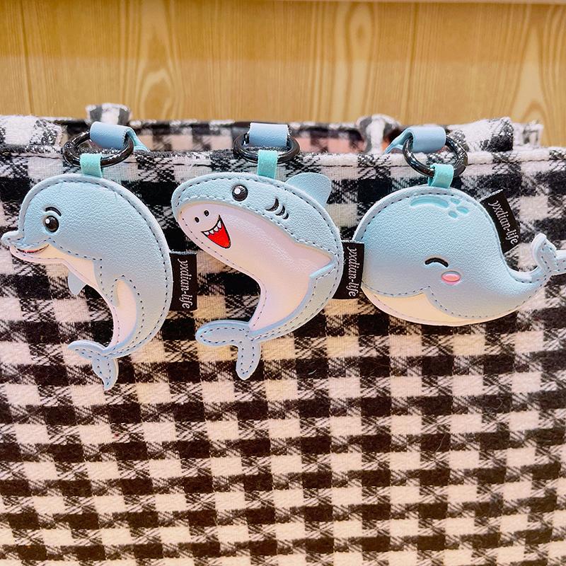 High Quality Blue Dolphin Shark Doll Keyrings Ornament Multipurpose Backpack Pendant With Lanyard Keychain