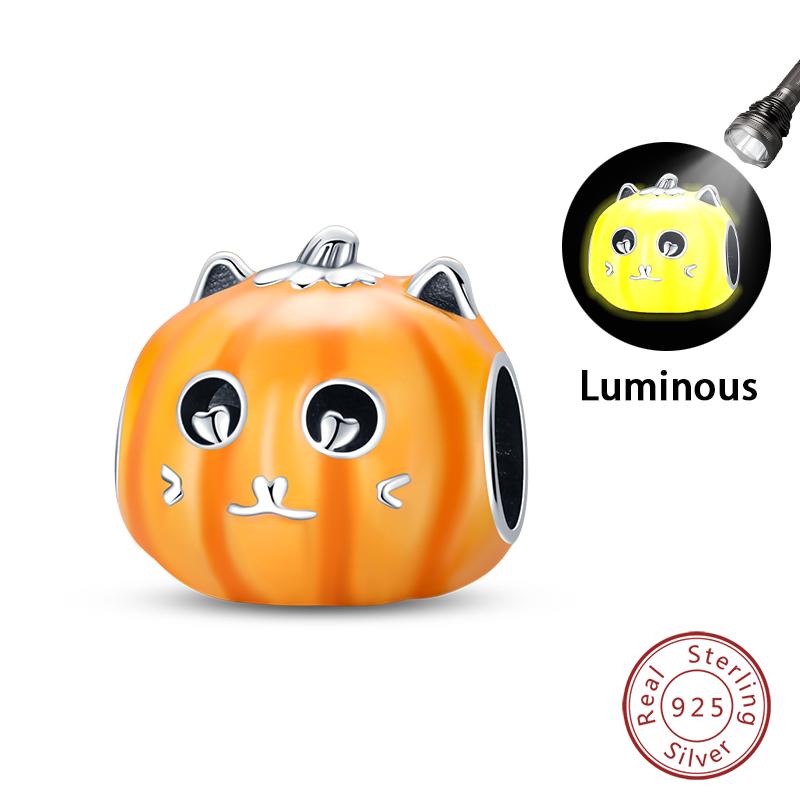 Copper Halloween Luminous Skull Little Elf Spider Bat Charms Beads Fit Qikaola Original Bracelets Diy Jewelry