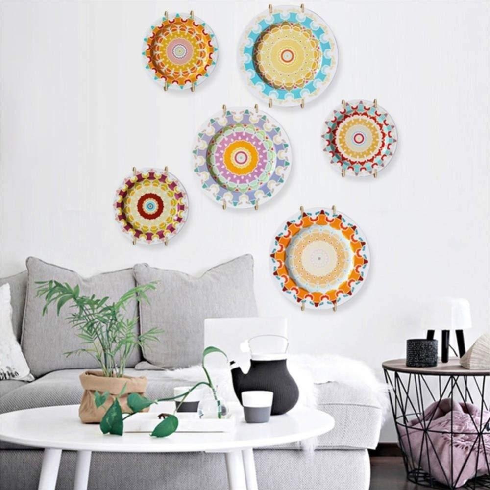 10 peças 6/8/10/12 Polegadas Gancho de Prato de Mola para Pendurar Durável Decorativo Suporte para Exibição de Pratos Metal Dourado Cabide de Prato para Parede Casa