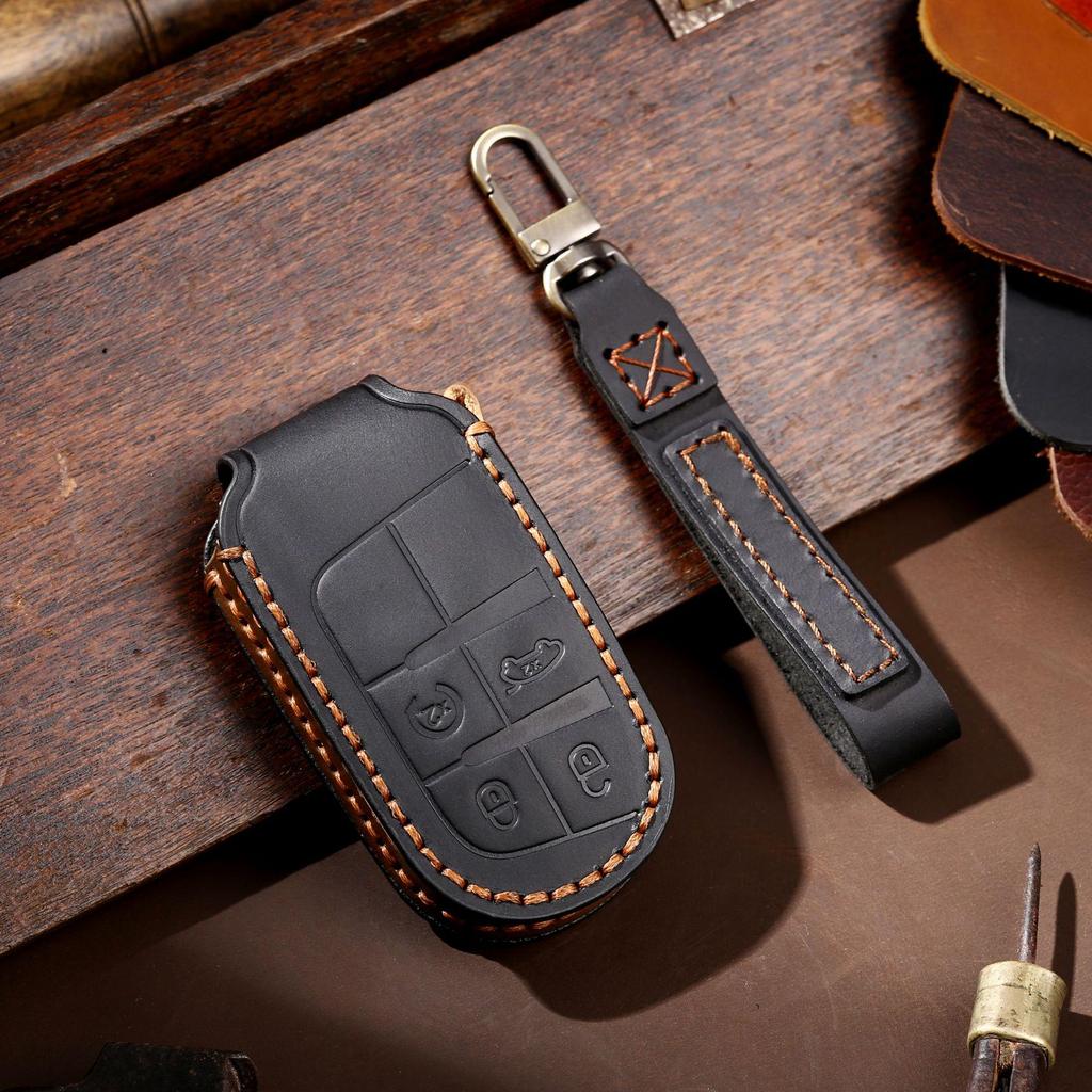 Jeep & Dodge Leather Car Key Bag