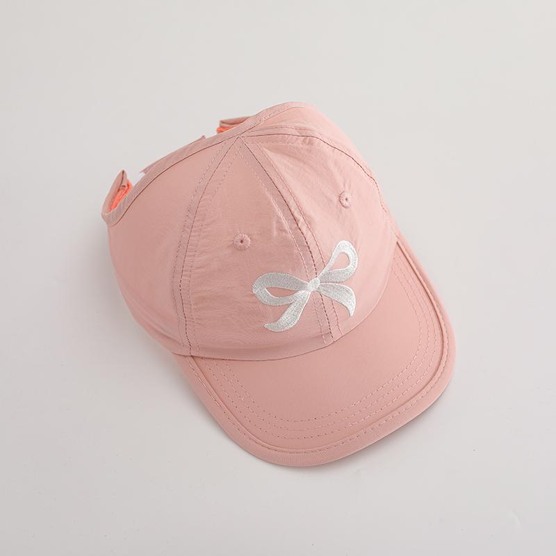 

Kids Ponytail Cap 52cm 2-6 Years Summer Quick-dry New Bow Sun Hat Baby Outdoor Travel Photo Prop Hollow Visor Sunscreen Hat 52cm розовый