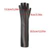 Women Fashionable Fingerless Winter Gloves Extended Wrist Coverage Windproof Faux Leather Gloves With Soft Fleeces Interior