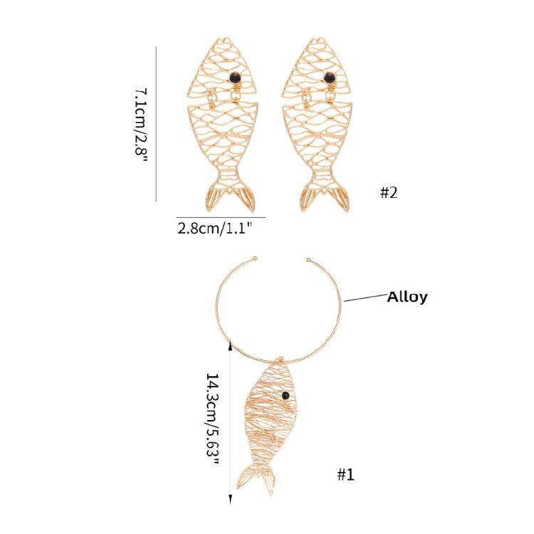 Fish Studs Earrings/Necklace Female Ear Studs/Choker Women Jewelry for Party