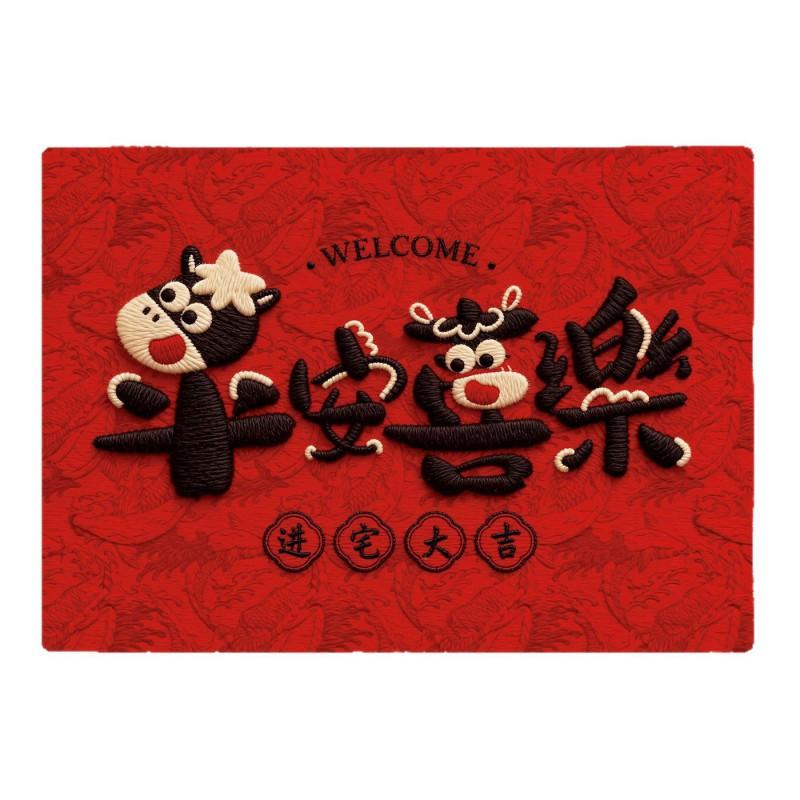 Horse Red Doormat Festive Entrance Rug Non-slip Home