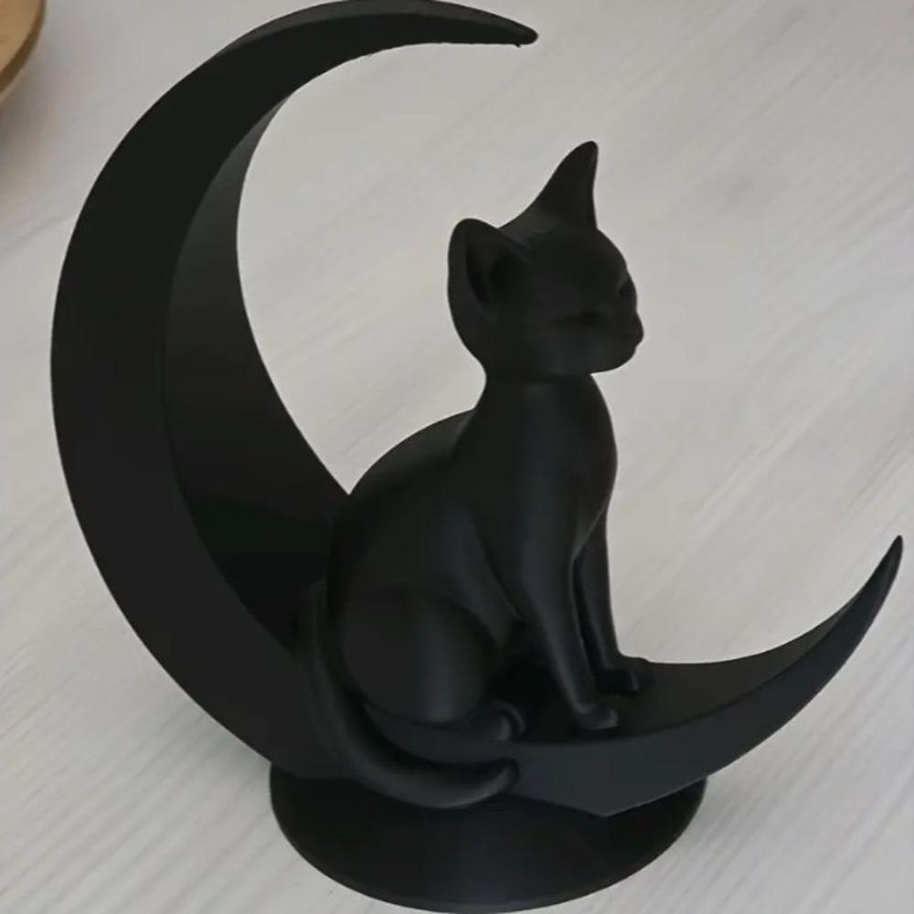 3D Printed Creative Toy Ornaments Moon Cat Decorative Cute Cat Desktop Decoration Crafts Party Home Decor