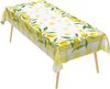 Summer Lemon Leaves Floral Tablecloth for Table Decor Reusable Rectangle Table Cover for Garden Theme Party Kitchen Dining Decor