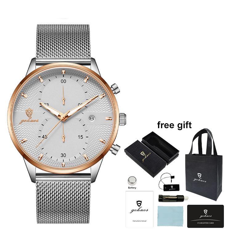 Gohuos 8823 Custom Luxury Fashion Mens Wristwatch Waterproof Original Quartz Wrist Watch for Men Reloj Para Hombre Montre Homme