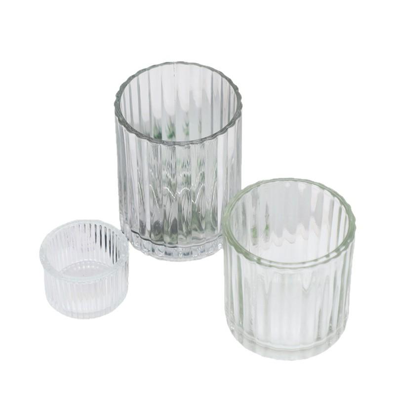Striped Glass Cup for Candles: Aromatherapy Holder, Decorative Candle Container, Fragrance Cup, Fruit Wine Bottle.