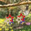 Red White Blue Earrings USA Flag for Women, Patriotic Earrings, American Independence Day Dangle Drop 4th of July Gift Fashion