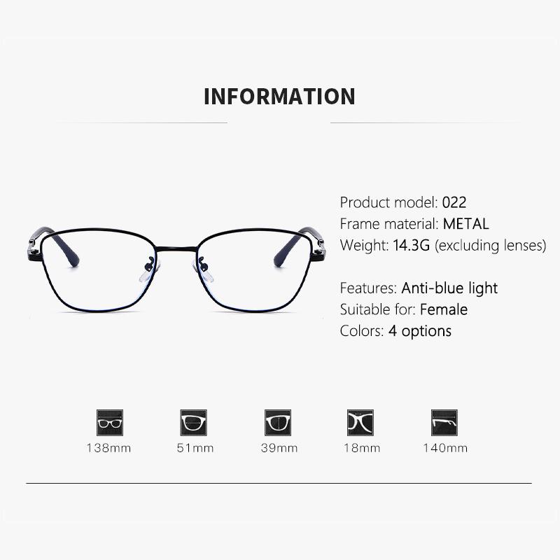 Color-changing Anti-blue Light Myopia Glasses With Metal Frames And Cat-eye Style 022