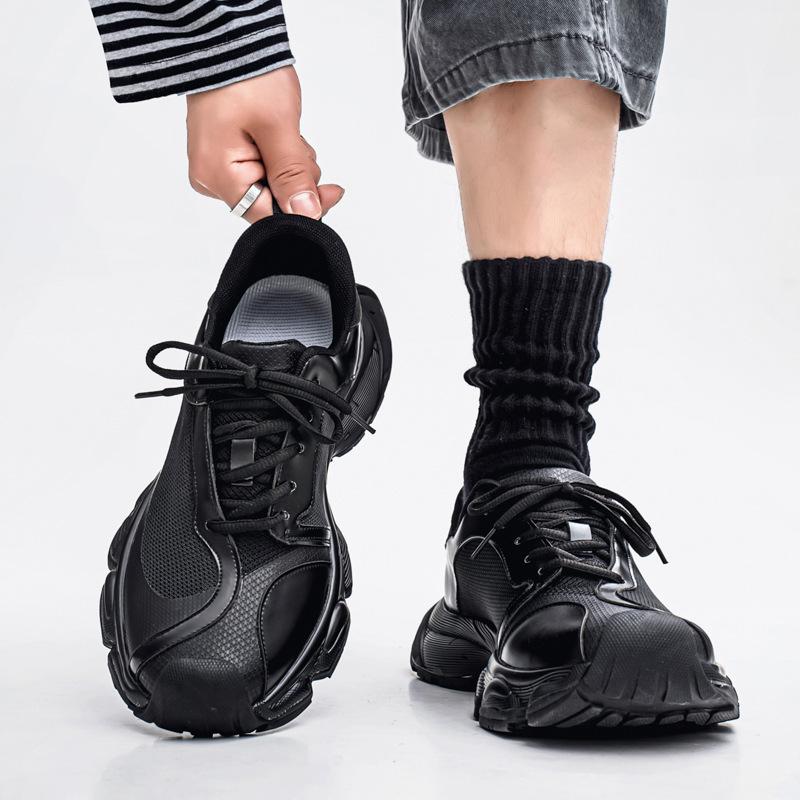 2025 summer sports mesh casual men's shoes platform tide with dad shoes youth outdoor travel shoes