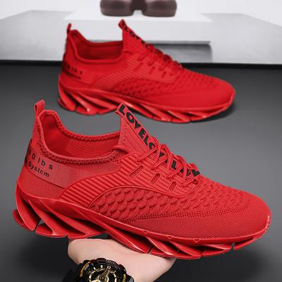 Casual Breathable Fly-woven Mesh Casual Sports Shoes Large Size Blade Cushioning Student Running Shoes