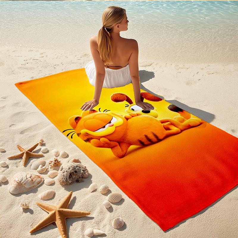 1Pc Garfield Puss Boots Beach Towel Quick Dry Multiuse For Beach Pool Gym Yoga Home Travel Christmas Halloween Xmas Gift L1505