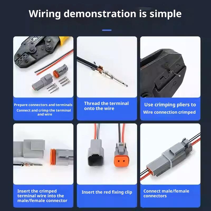 1 Pcs Dt Connector With 15Cm Wiring Harness Dt06-2S/Dt04-2P 2P 3P 4P 6P 8P 12P Waterproof Electrical Connector