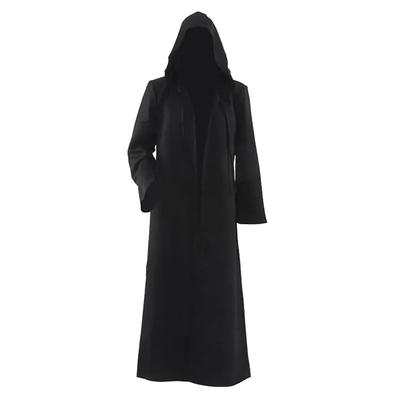 Halloween Cloak Cosplay Costume Adults and Children Sorcerer Long Shirt Hooded Black Robe Costume Wizard Tunic Hooded Robe