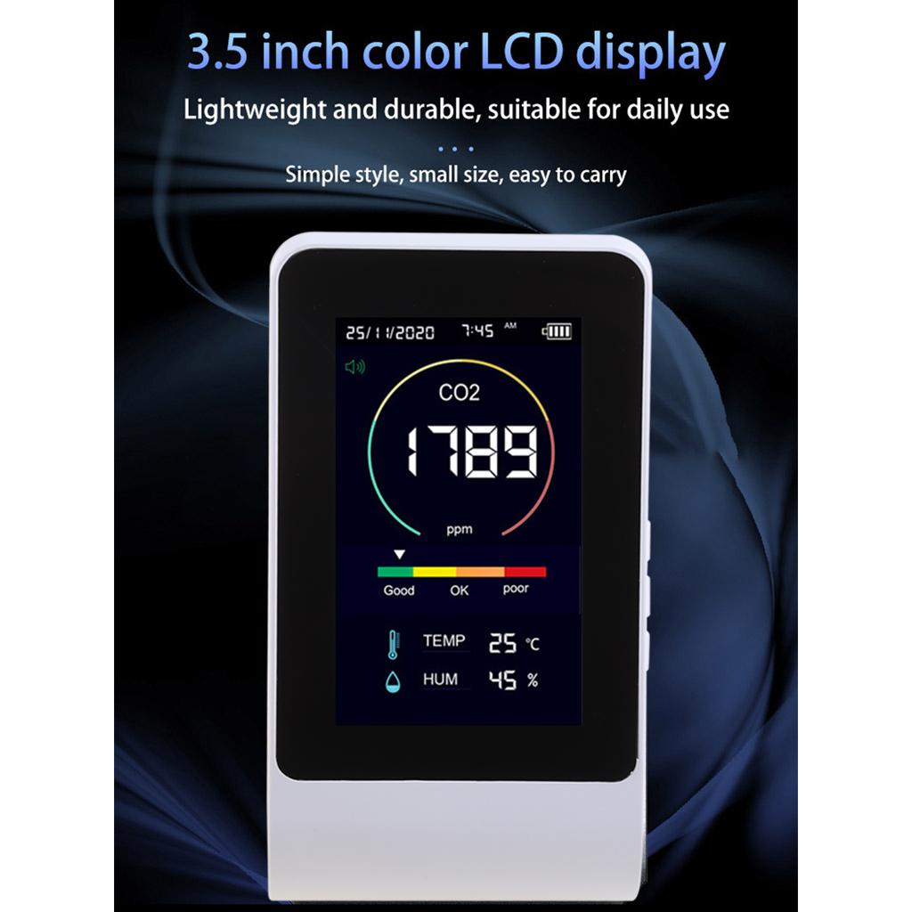 Carbon Dioxide CO2 Detector Monitor Meter Tester Sensor Temperature Humidity Semiconductor/infrared Air Quality Detector