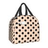 Black and White Polka Dots Lunch for Women | Portable Insulated Thermal Cooler Lunch Box Work School Travel Picnic Bags, Oxford