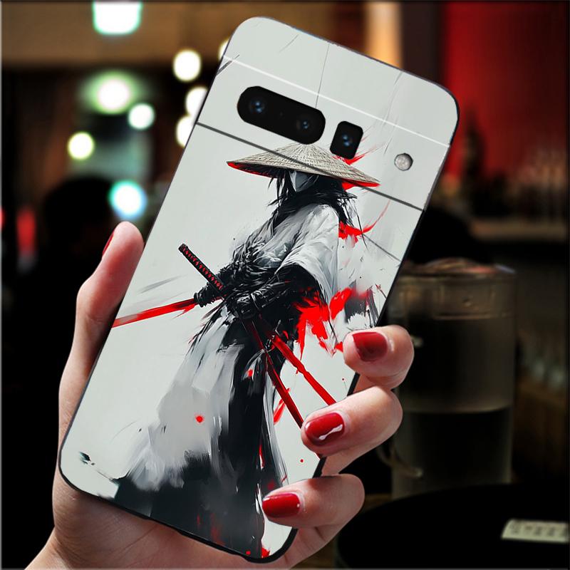 For Google Pixel 10 9 Pro XL Silicone Phone Soft Case For Google Pixel 9A 8A 7A 6A 5 Cover Shell Japanese Samurai Sword Anime