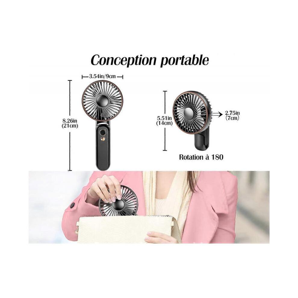 USB Hand Fan, 3600mAh Rechargeable Portable Handheld Fan, Quiet Fan with 5 Adjustable Speeds, Portable Fan for Office
