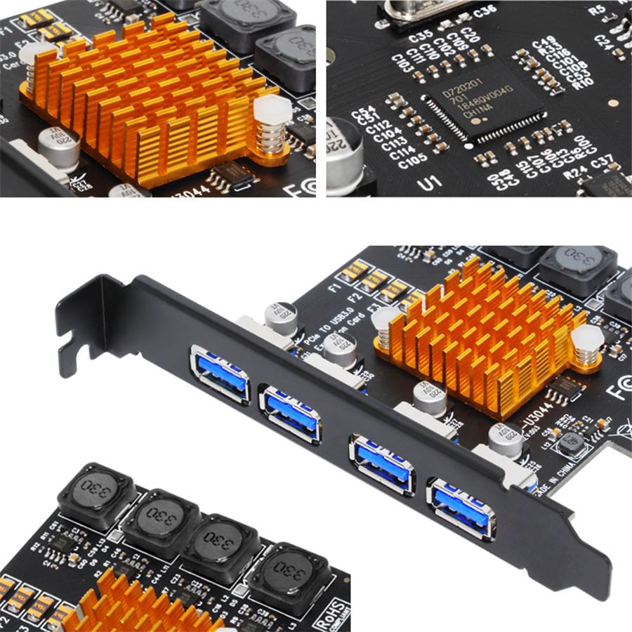 4 Port USB 3.0 PCI Express Card USB 3.0 PCI-E Expansion Card Adapter PCIE USB 3.0 HUB Controller Cards USB3.0 PCIE Extender Card