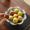 Blue and White Porcelain High Foot Dessert Plate Creative Ceramic Fruit Tray for Tea Room Dry Nuts Snacks Serving Tray