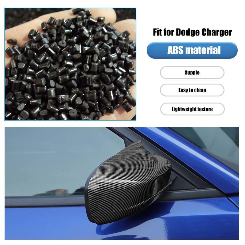 Car Rearview Mirror Decorative Frame Cover For Dodge Charger 2010 Up Car Exterior Accessories , ABS Plastic