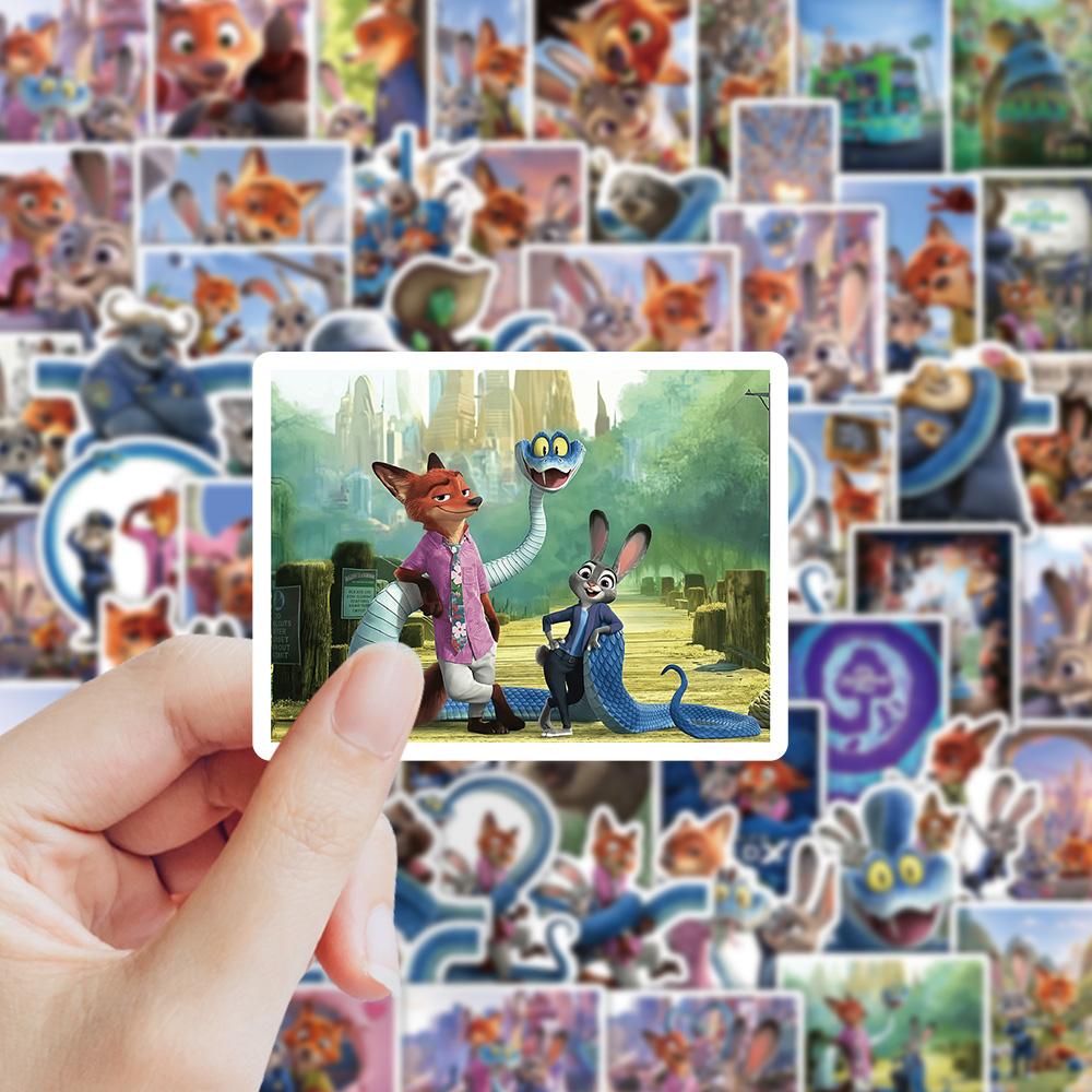 65PCS Rabbit Police Officer Mr. Fox Zootopia 2 Sticker Scrapbook DIY Laptop Guitar Car Bike Skateboard Graffiti Toy