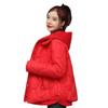 European and Korean cotton-padded women's fake two-piece hooded short winter new fashion loose warm large-size cotton-padded jacket women