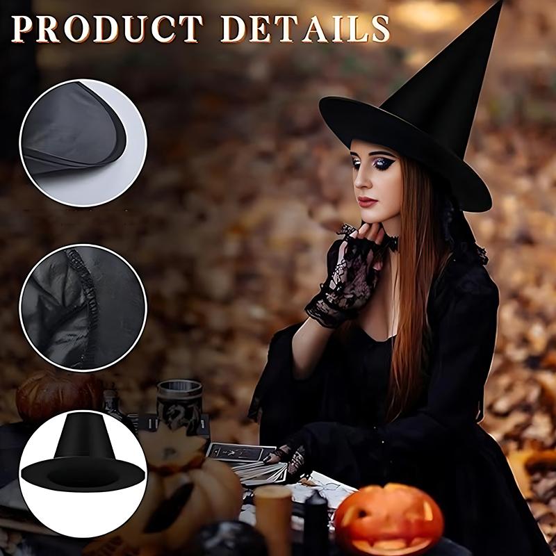 Halloween Hat Witch Wizard Black Hat S/L 2 Sizes Available Home Courtyard Decoration Masquerade Halloween Costume Party Prop ZYF