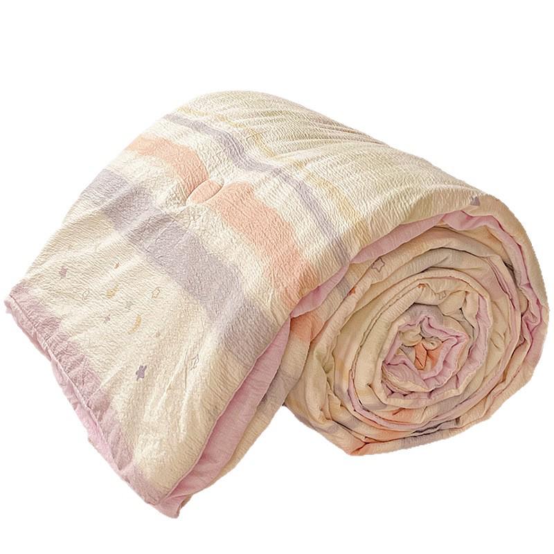 Double-Layer Gauze Summer Comforter Set: Single Piece, Machine Washable, Ideal for Air-Conditioned Rooms, Spring & Summer Use