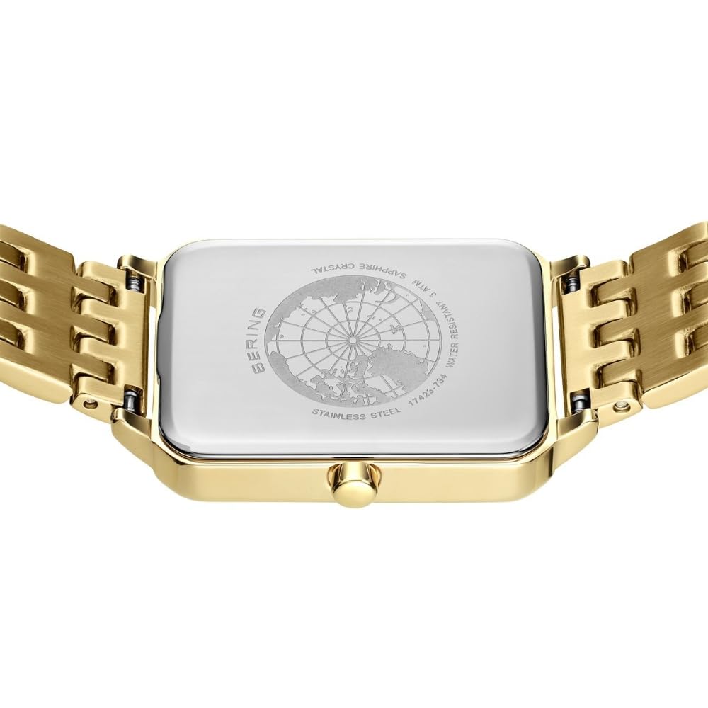 BERING Rechteckige Unisex-Uhr Gold 17423-734 Saphirglas