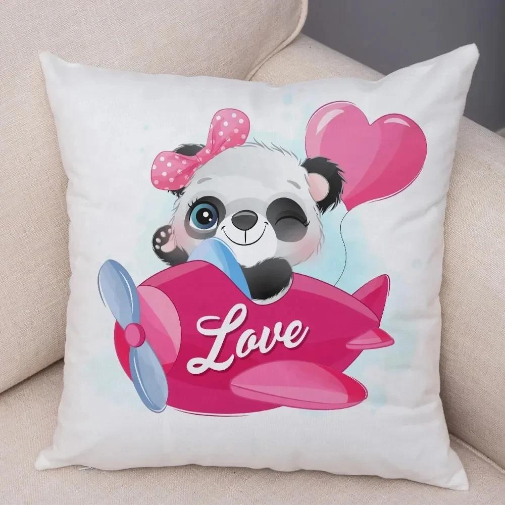 Kreslený Čínský Panda Dekorativní Povlak na Polštář Ozdoby do Auta Kancelář Obývací Pokoj Pohovka Domácí Povlak na Polštář