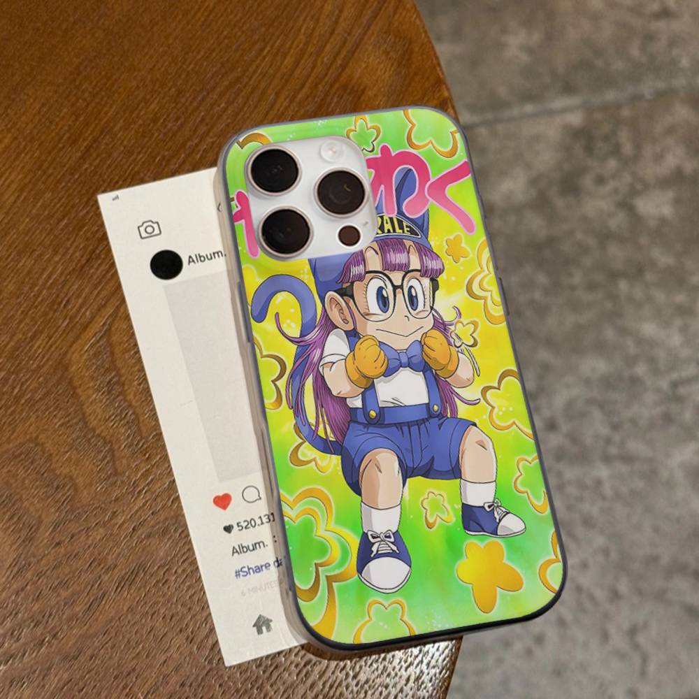 Cartoon Dr Slump Arale Phone Case For IPhone 17 16 15 14 13 12 11 Pro Max Plus Corrugated Bumper Back Cover Shell