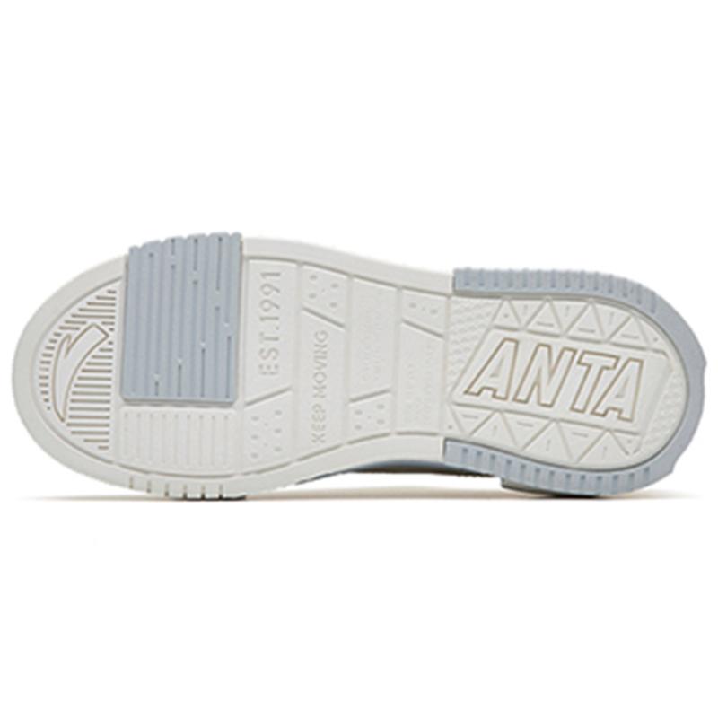 Anta Life Collection Lightweight And Breathable Low-Top Skateboard Shoes Women's White Gray Sneakers 922238066-1