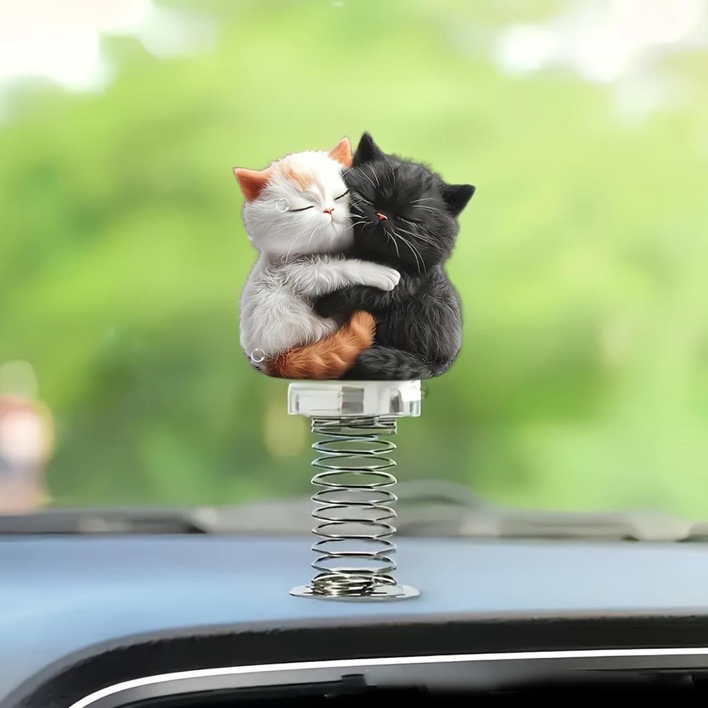 Figurka na deskę rozdzielczą samochodu - Kształt kota 2D Akrylowa dekoracja wnętrza samochodu, Figurka do wnętrza auta