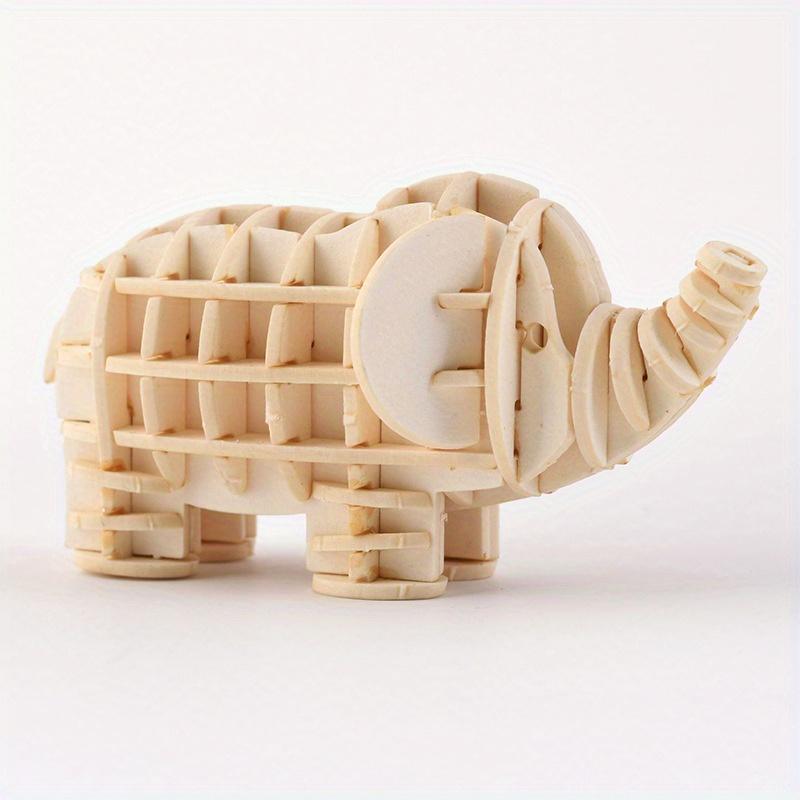 3D Animal Puzzle Model Assembly Toy Educational Ocean Biology DIY Wooden Craft Unfinished Hobby Puzzle Toy