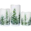 Wondise Flickering Flameless Pillar Candles with Timer, Battery Operated Real Wax Warm Light Christmas Tree Pine Tree Decal Candle for Home